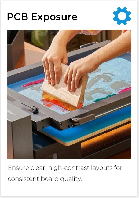 High-contrast PCB layouts produced on waterproof inkjet film for consistent and accurate board exposure.