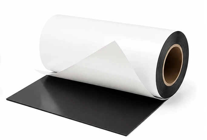 Self adhesive magnetic sheet